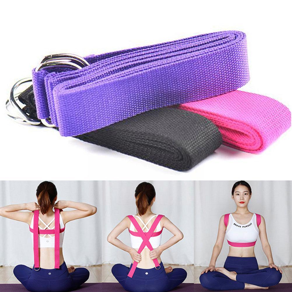 Yoga Strap Cotton Exercise Straps Adjustable D Buckle Gives Flexibility for Yoga Stretching Pilates 1.8Mx3.8CM P8X2