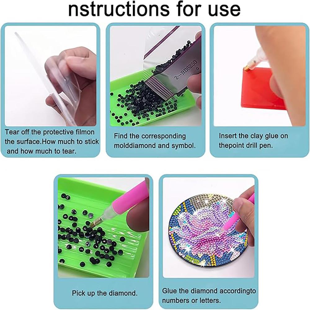 8 шт./набор подставок с узором кофейной чашки, расписанных алмазной мозаикой, подставки «сделай сам» с подставкой, подходят для начинающих и взрослых, товары для искусства и рукоделия, подарки