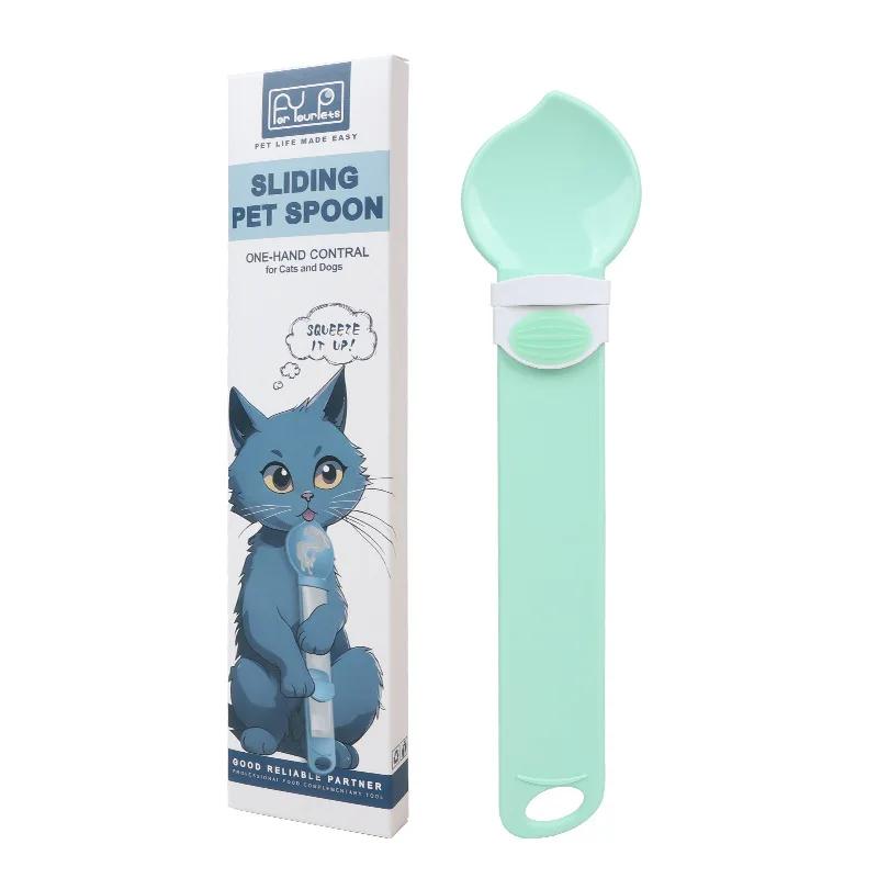 Cat Strip Feeder Food-Grade Cat Wet Treat Dispenser Spoon Easy Cat Food Feeding Spoon Long Handle Cats Strip Squeeze Spoon