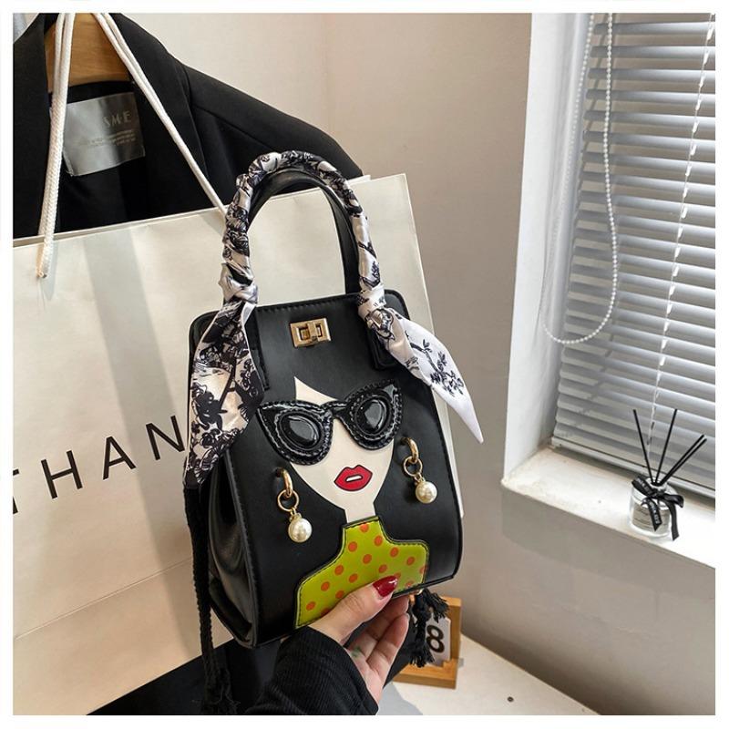 Модная осенне-зимняя сумка для очков, ретро, через плечо, кроссбоди, с жемчужными заклепками, премиальная текстура, женская сумка