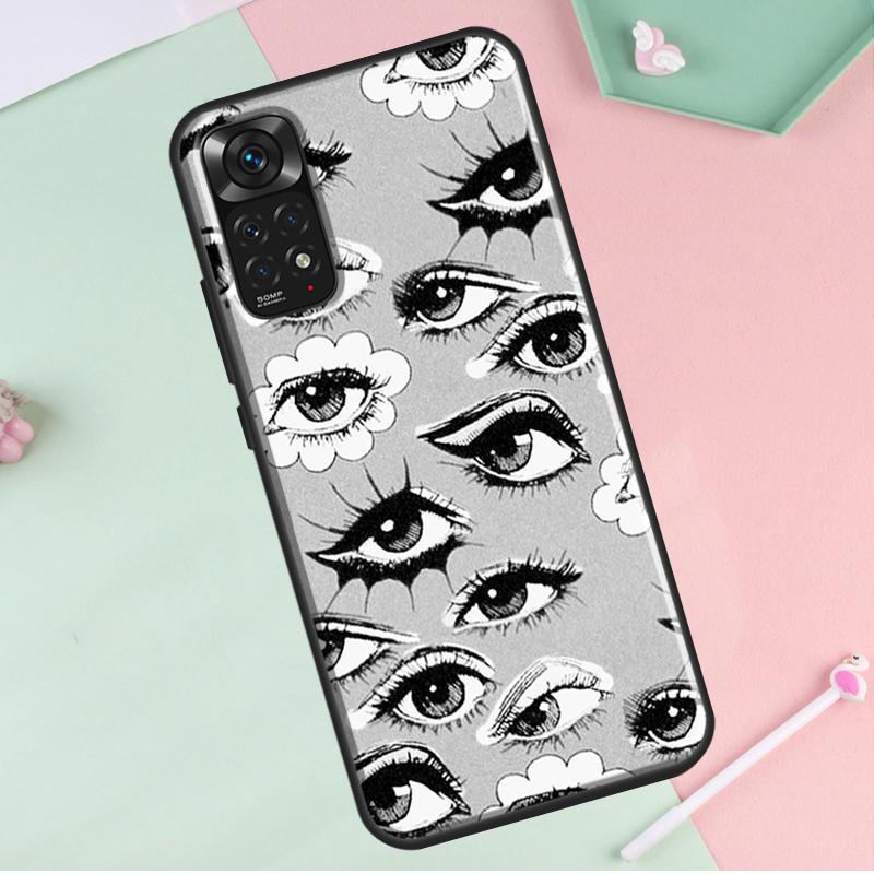 Иллюстрация глаза для Redmi Note 12 Pro Plus Чехол для Redmi Note 10 8 9 11 Pro 12S 11S 10S 9S 9C 10C 12C Чехол