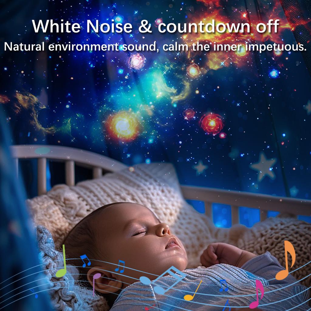 Galaxy Star Projector Night Light 360° Rotation HD Indoor Projection Lamp 13 в 1 Planetarium Projector для спальни с белым шумом