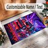 Truck Theme Crystal Velvet Rug Personalized Custom Name Text Soft Floor Mat Home Decor