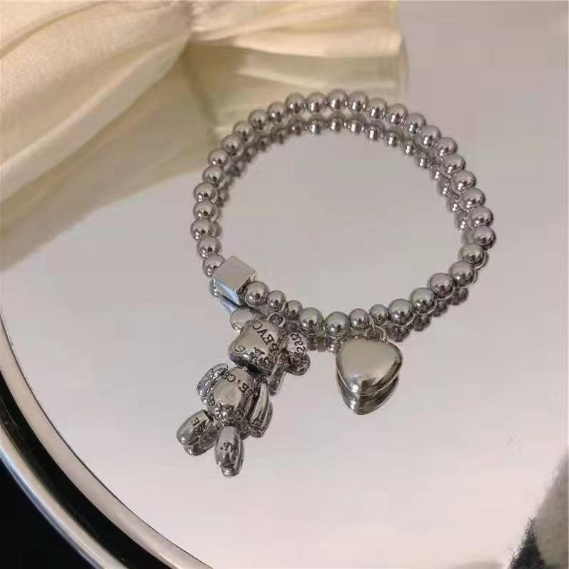 New Movable Limbs Violent Bears Heart Cartoon Charm Bracelet Ins Trendy High-end Sense Personality Beaded Bracelets Fashion Jewelry