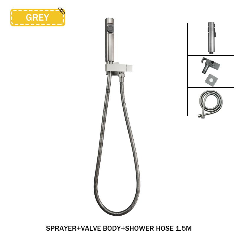 Белый ручной распылитель для туалета Mate Bidet, набор для ванной комнаты, настенный латунный угловой клапан, распылитель для туалета высокого давления из ABS