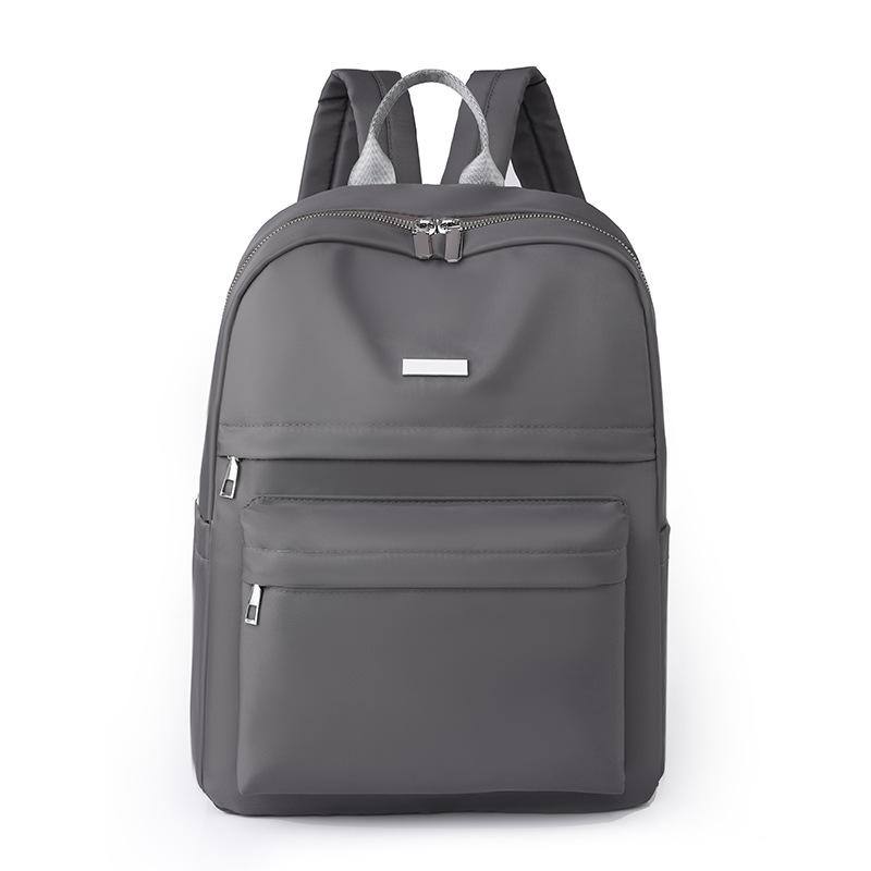 Women Solid Color Large Capacity Backpack Nylon Water-Repellent Backpack AVE