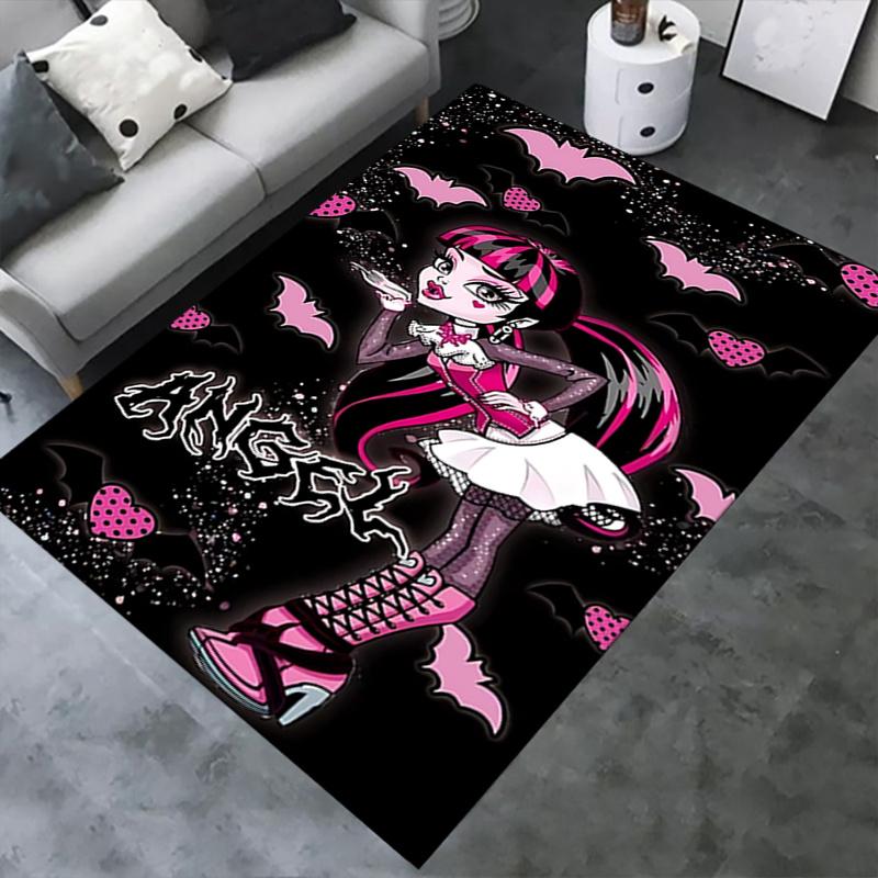 Коврик для стула Monster High с готическим принтом Анжелики, Декоративный ковер на Хэллоуин для домашнего офиса, Ковер для дивана, Подарок, Подходит для спальни, гостиной