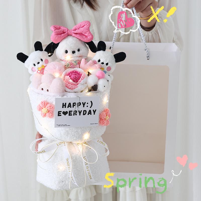 Back-to-School Creative Plush Doll Bouquet - Capybara & Leader Dog Gift for Girlfriend On Qixi Valentine's Day