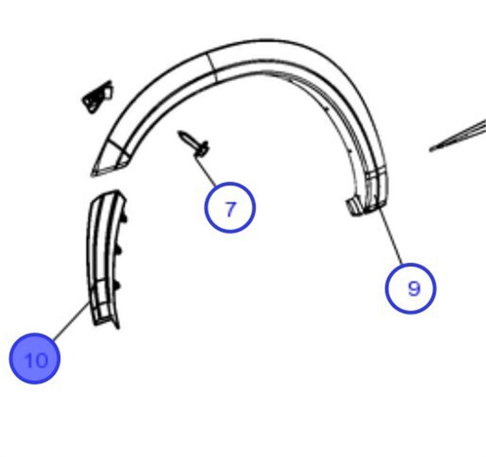 For 2019-2024 RAM 4500 5500 Front Left Wheel Opening Flare Extension 6MS39GXHAA