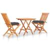 VidaXL 3-piece Bistro Set with Anthracite Cushions Teak Wood