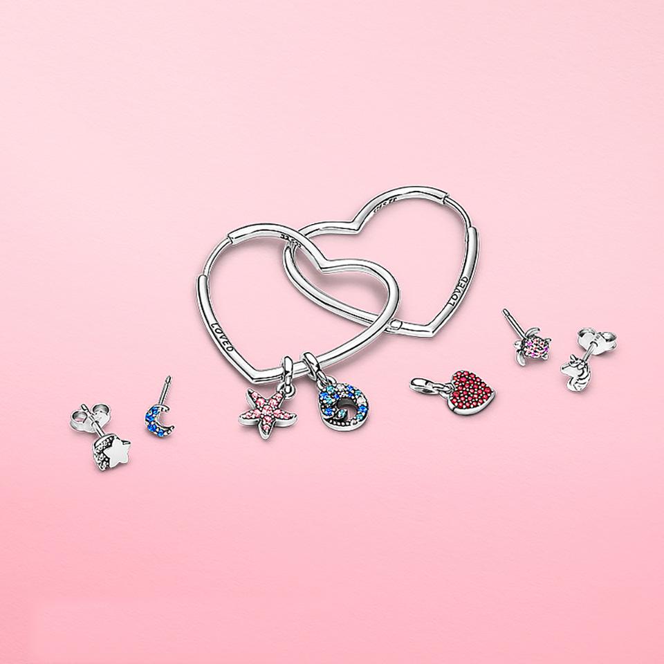 Hot Daisy Earrings Summer 925 Sterling Silver Earring Heart and Conch Shell Earrings Women DIY Jewelry Rose Gold Earrings