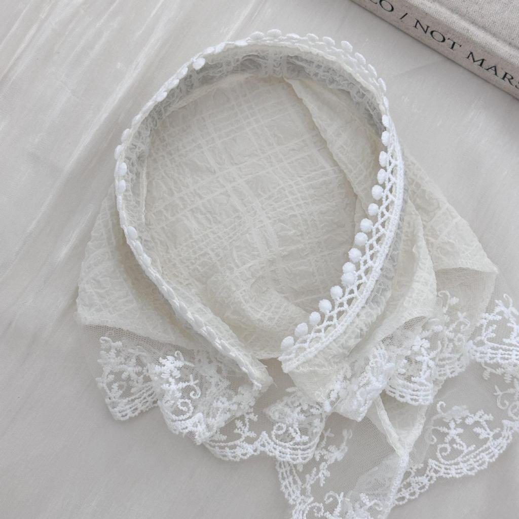 Ленивый треугольный платок из французского кружева: Женская пасторальная шелковая повязка на голову