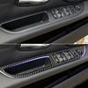 Carbon Fiber Car Window Switch Button Lift Control Panel Frame Cover Sticker Trim For BMW 5 Series E60 E61 2004 2005 2006 -