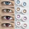 1 пара совершенно новых модных цветных контактных линз, синие линзы для очков, зеленые косметические линзы, коричневые линзы для очков, цветной макияж, фиолетовые линзы