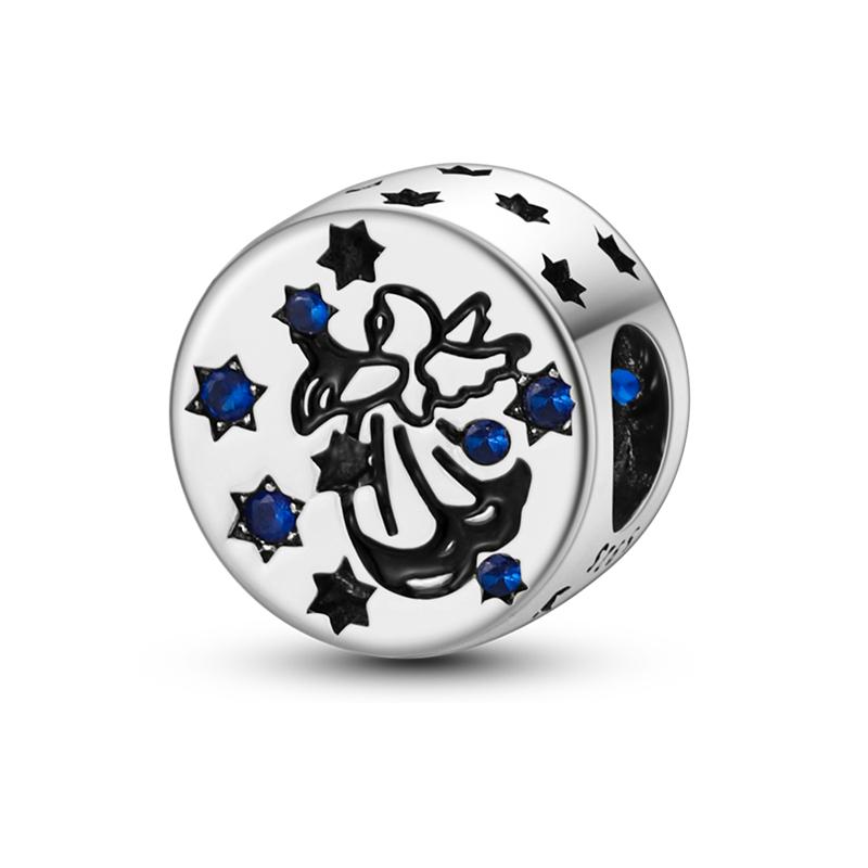 Медные Подвески Ангел Малыш Цирконий Форма Сердца Крылья Ангела Подвесные Бусины Подходят для Браслета Pandora Ожерелья DIY Украшения Маркировка