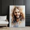 Uśmiechnięty Jezus Uśmiechnięty Jezus, 30X40 Cm, Rama Aluminiowa Złota, Papier Matowy 230 Gsm