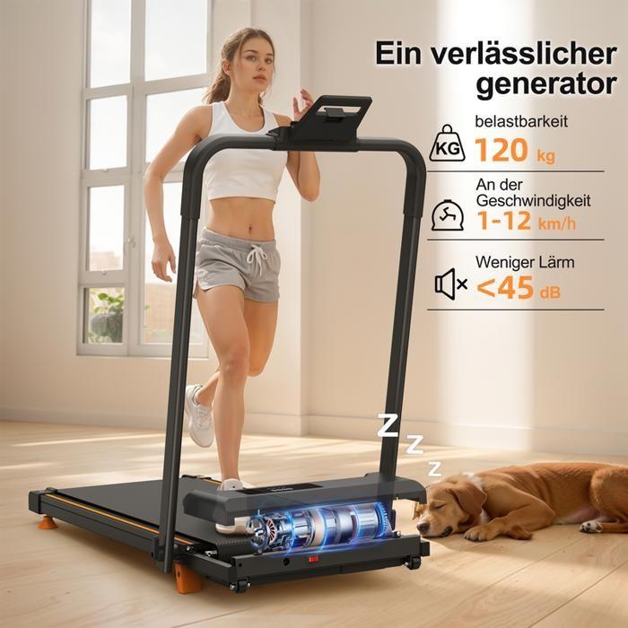 Tapis roulant 2 en 1 - NEWTRAL - Pliable - 120 kg - Bluetooth - Inclinaison 10%