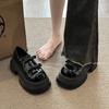 Туфли-лоферы на толстой подошве, увеличивающие рост, маленькие кожаные туфли в британском стиле, женские, новая осень 2025, одинарные туфли Мэри Джейн, лоферы с большой головкой, женская обувь