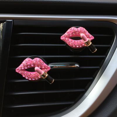 Украшение вентиляционного отверстия автомобиля Украшение салона автомобиля Стразы Губная помада Автомобильный освежитель воздуха зажим с