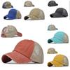 Trendy Cotton Baseball Cap Ponytail Cap With Distressed Curved Brim For Women Summer Outdoor Sports Sun Hat