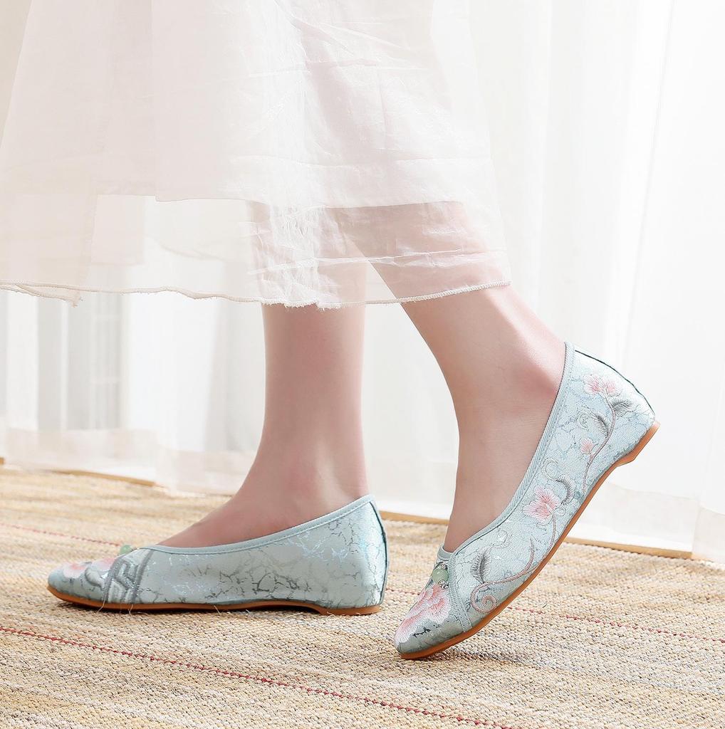Ruyu 2024 Весна/Лето Женские туфли из ткани с вышивкой в старом пекинском стиле для чонсама