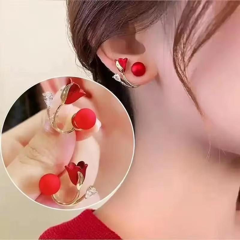 925 Silver Needle Korean Fashion Big Crystal Heart Earrings For Women Jewelry Trending New Luxury Women's Zircon Earrings