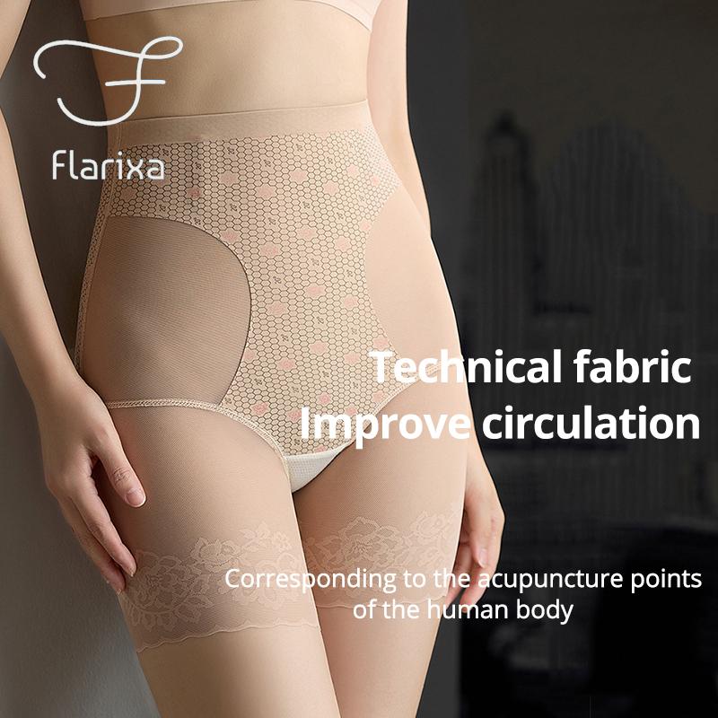 Flarixa Брюки с высокой талией для женщин, ультратонкие трусики с контролем живота, сетчатые шорты для похудения живота, трусы, защитные брюки