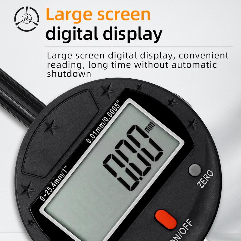 Industrial IP54 Waterproof Digital Indicator 0-12.7mm 0.01mm 0.0005 "Electronic Micrometer Metric Inch Dial Indicator Gauge