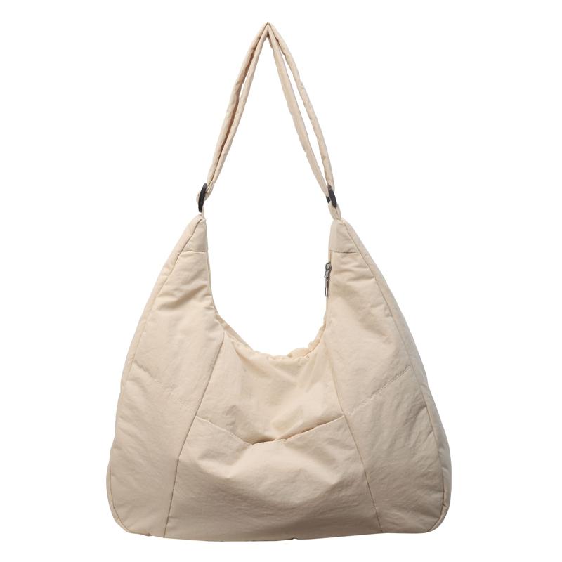 Вместительная одноплечевая сумка с легким ощущением складок, однотонная, прочная, универсальная, наклонная сумка для отдыха