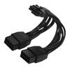 Кабель питания GPU 16AWG PVC PCIE5.0 с двойным 8-контактным на 16-контактный разъемом для стабильной работы видеокарты под высокой нагрузкой