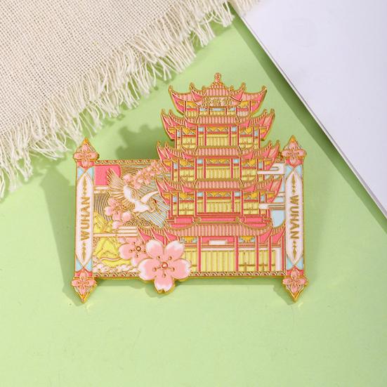 Магнит на холодильник с желтой башней «Журавли» 3D, достопримечательность Уханя, здание в китайском стиле, магнит на холодильник