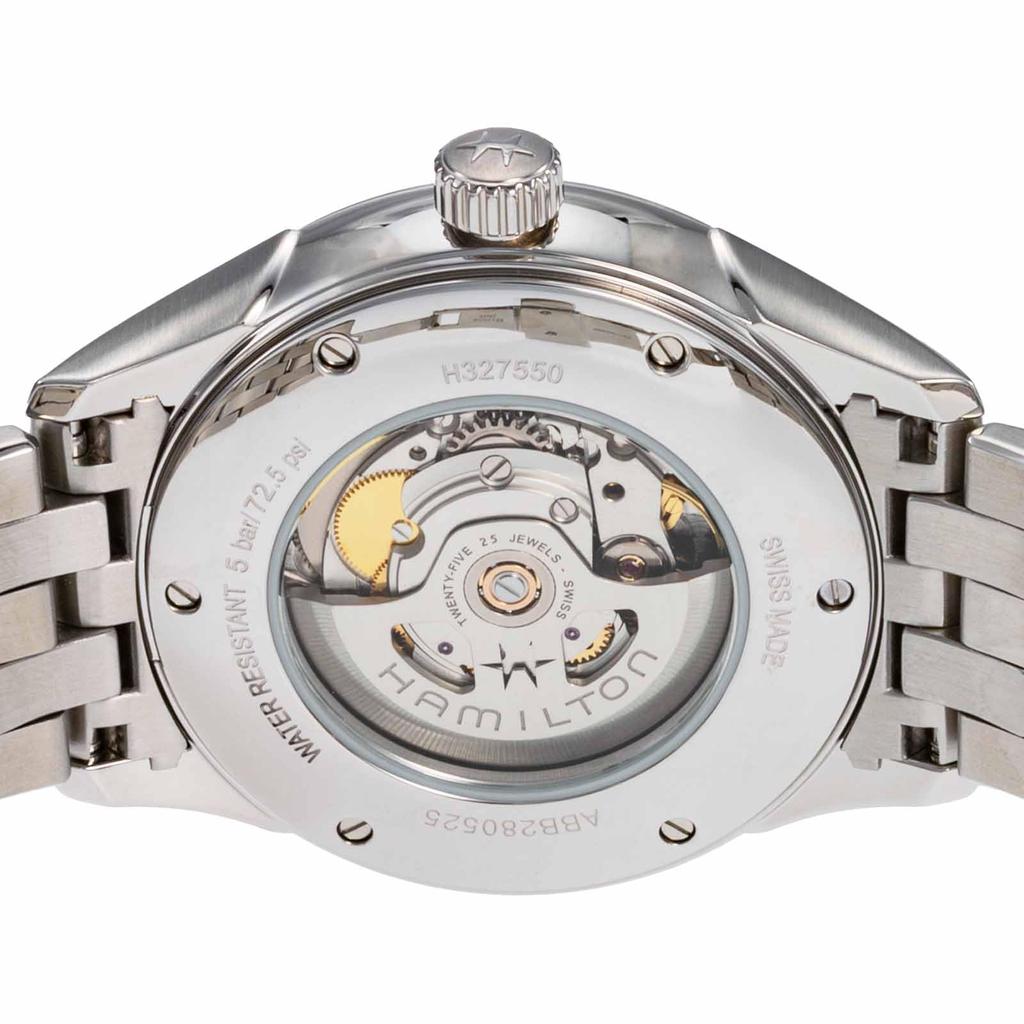 Часы Jazzmaster Auto Chrono с черным циферблатом из нержавеющей стали и сапфировым стеклом, автоматические, 42 мм, швейцарские брендовые часы H32755131 коричневые [Hamilton] мужские [Товар]