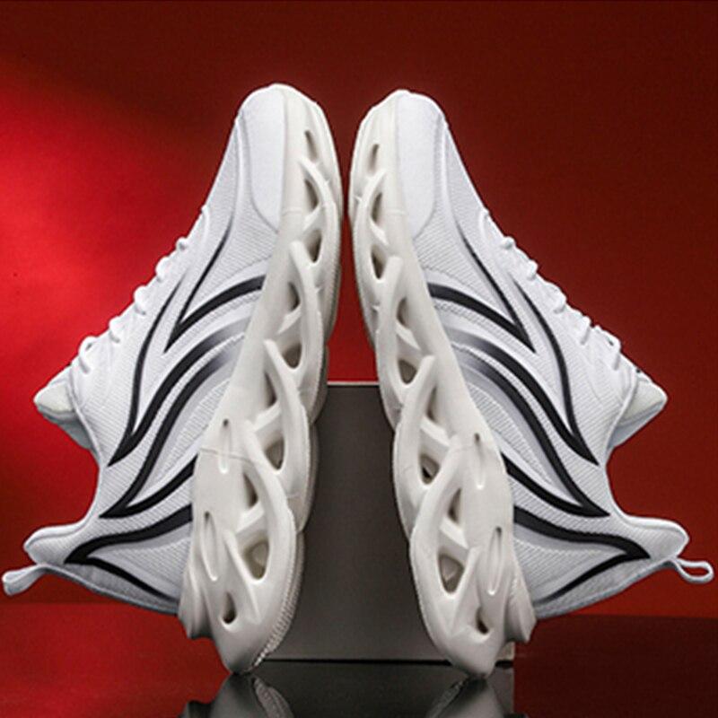 Men Flame Printed Sneakers New Flying Weave Sports Running Shoes Outdoor Athletic Footwear Deportivas