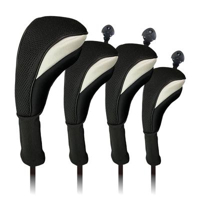 Набор крышек для головки Driver Utility Fairway Wood DR FW UT Cover Net 4 шт. Набор из 7 цветов с вращающимся количеством штук FW x (4 (ДР, 2, ЮТ), черный)