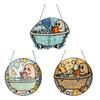 Bath-Time Ghost Reader Ornaments Cute Ghost In Bathtub Reading Book Acrylic Suncatcher Halloween Bathroom Window Hanging Decoration