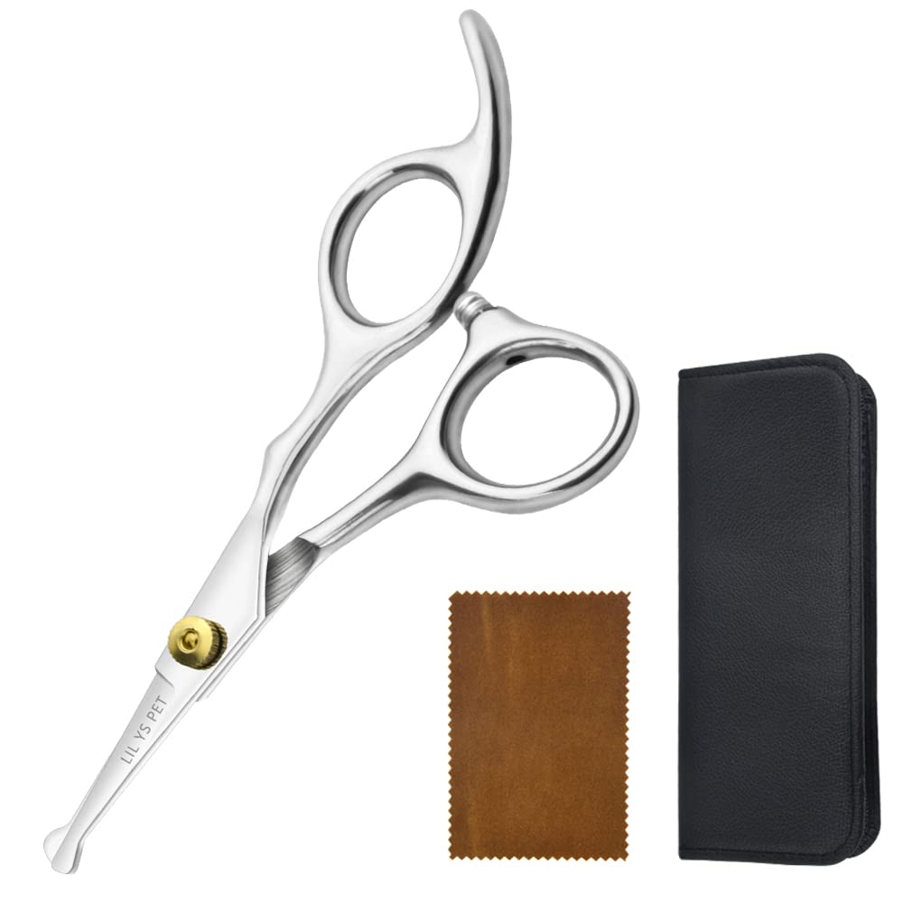 LILYS PET Ножницы для груминга питомцев для правой руки с круглым кончиком из нержавеющей стали с маленьким шариком на кончике для носа, ушей, морды, лап, шерсти для собак и кошек 5