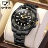 JINSHIDUN New Business and Leisure Men's Watch Green Water Ghost Automatic Mechanical Watch Trendy Brand Luminous High-end Watch