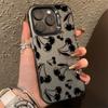 Матовый лазерный чехол для телефона с узором из черной вишни для Samsung Galaxy S24 S23 S22 S21 Ultra Plus S20 FE A13 A23 A15 A35 A55 A23