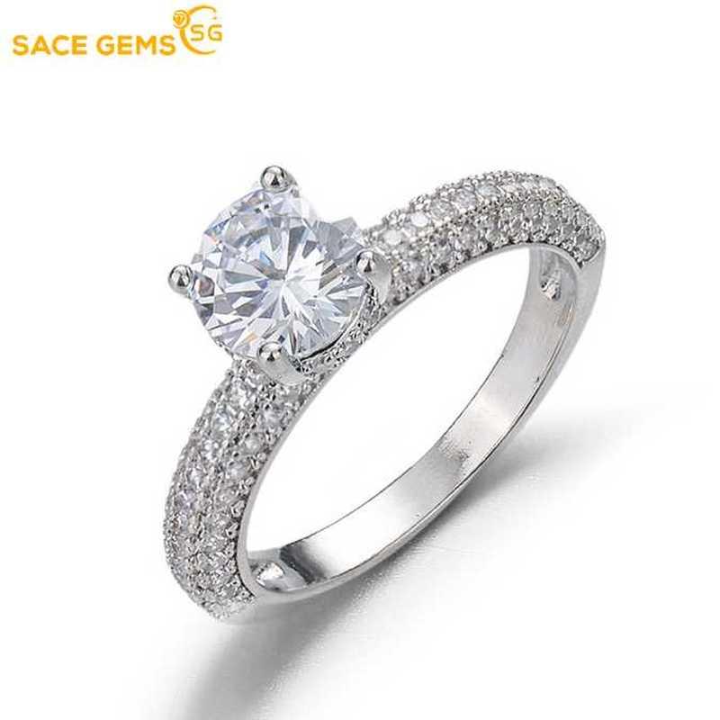 Sace Gems Классическое кольцо из медного сплава с цирконом, женские ювелирные изделия, свадебный подарок для вечеринки