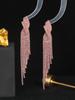 European & American Style Full Diamond Long Tassel Earrings for Women
