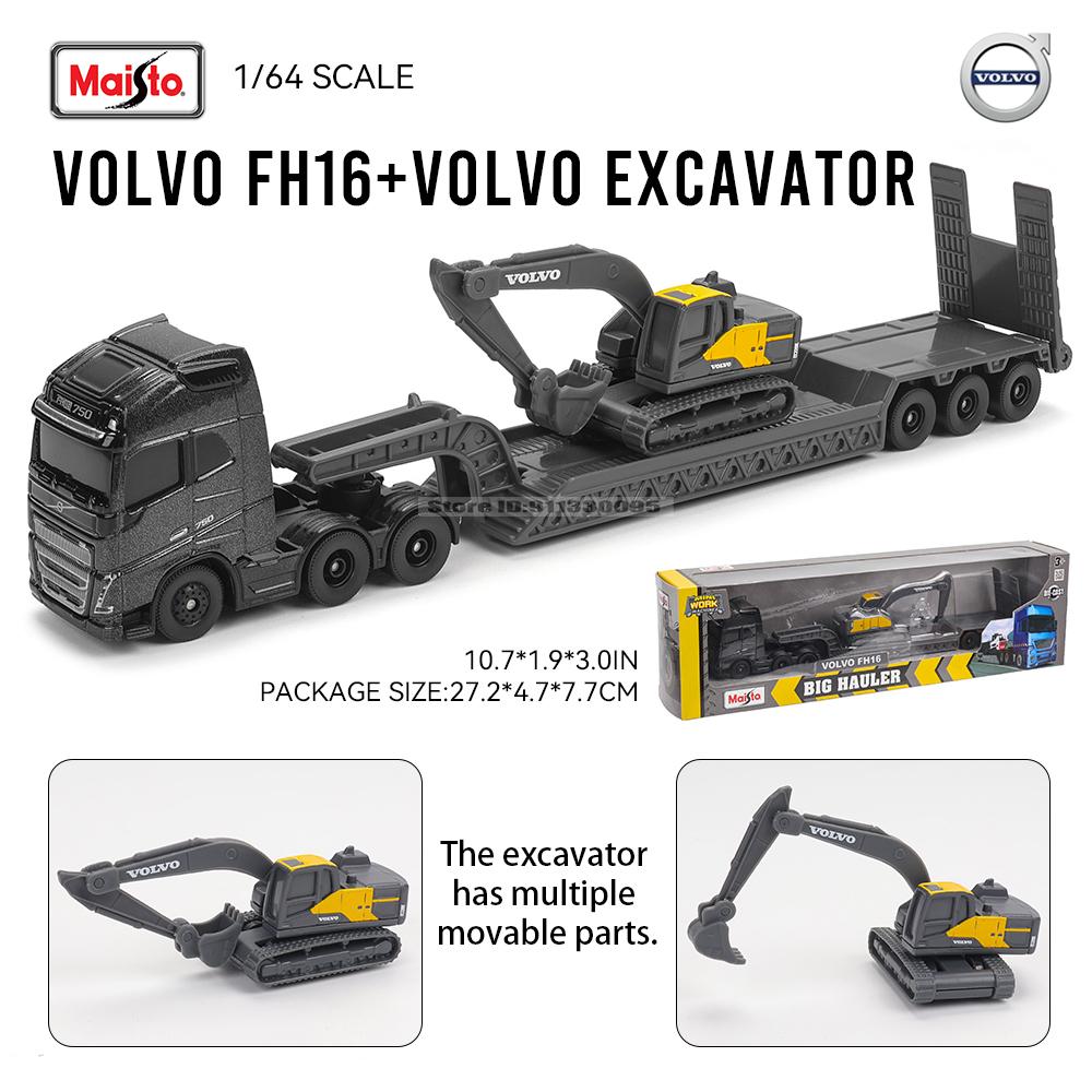Майсто 1:64 SCANIA 770 S Volvo Транспортное средство для перевозки вилочных погрузчиков Экскаватор литая точная модель автомобиля Коллекция моделей подарок