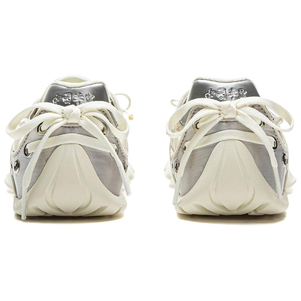 Li Ning Удобные балетки Легкие низкие повседневные кроссовки Женские кроссовки Серебристый AZGV274-1