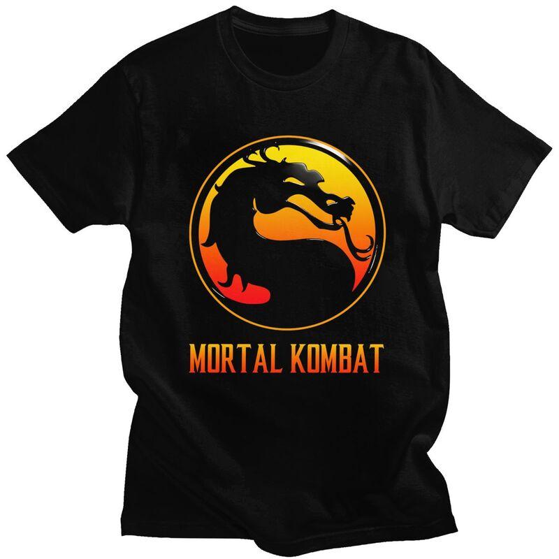 Модная футболка с логотипом Mortal Kombat на заказ для мужчин, с короткими рукавами, из чистого хлопка, повседневная, Sub Zero Scorpion, игровая, модная футбол...