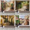 Старый двор, античный каменный дом, современный ретро настенный декор для гостиной, общежития, ретро уличный пейзаж, гобелен
