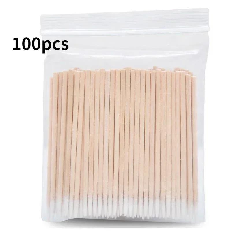 60/100/200/300 шт., деревянные тампоны для ногтей, чистые палочки, кончик бутона, деревянная ватная головка, корректор для деталей маникюра, средство для снятия лака, художественный инструмент