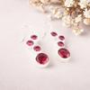 Серьги с розовым рубеллитом, серебро 925 пробы, ручная работа, красивые украшения EE-161-12