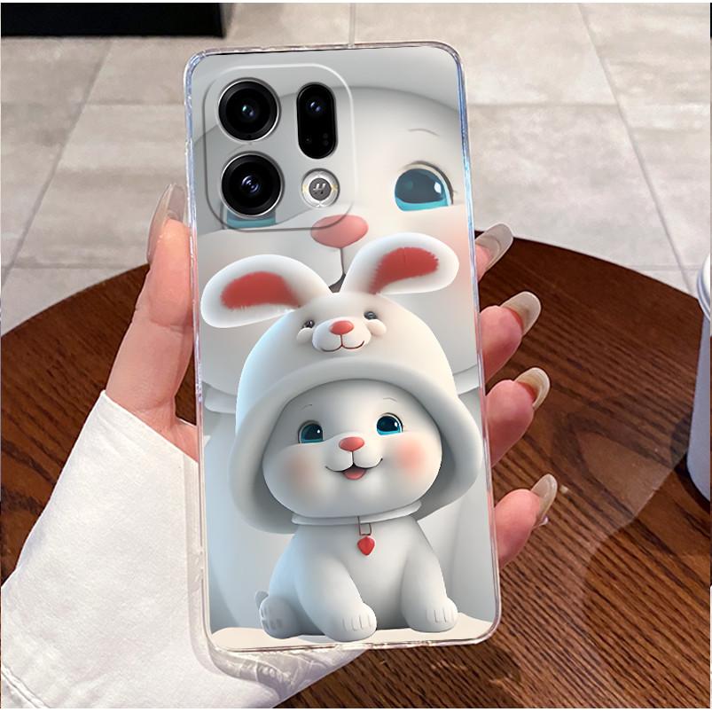 Чехол для OPPO Find X9 Pro 5G Прозрачный Роскошный Милый Заяц с Сердечком Смешной Тонкий Мягкий ТПУ Силиконовый Чехол для Телефона OPPO FindX9 X9Pro