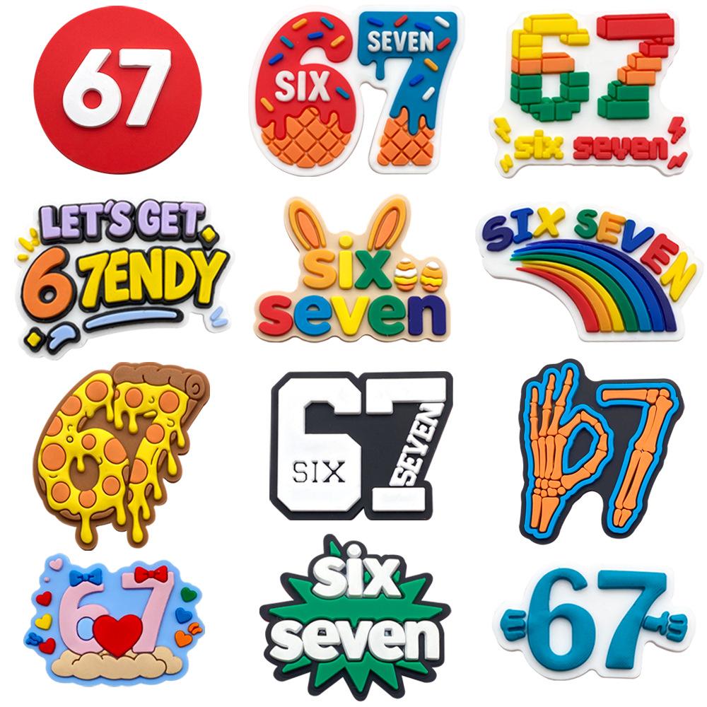 New Style 10PCS Croc Charms Jibbitz Shoe Decoration Set PVC Soft Rubber Shoe Charms Accessories for Clogs Sandals