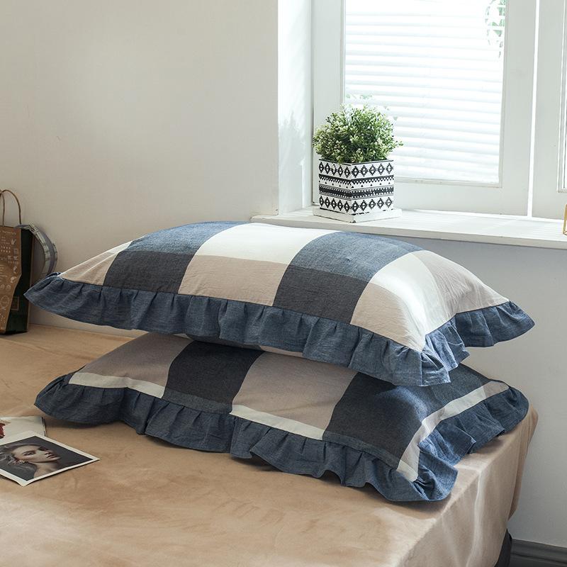 2pcs Fashion French Pillowcase (Without Pillow Core), Soft Breathable Solid Color Lace Pillow Covers, Pillow Protector For Bedroom Sofa Home Decor