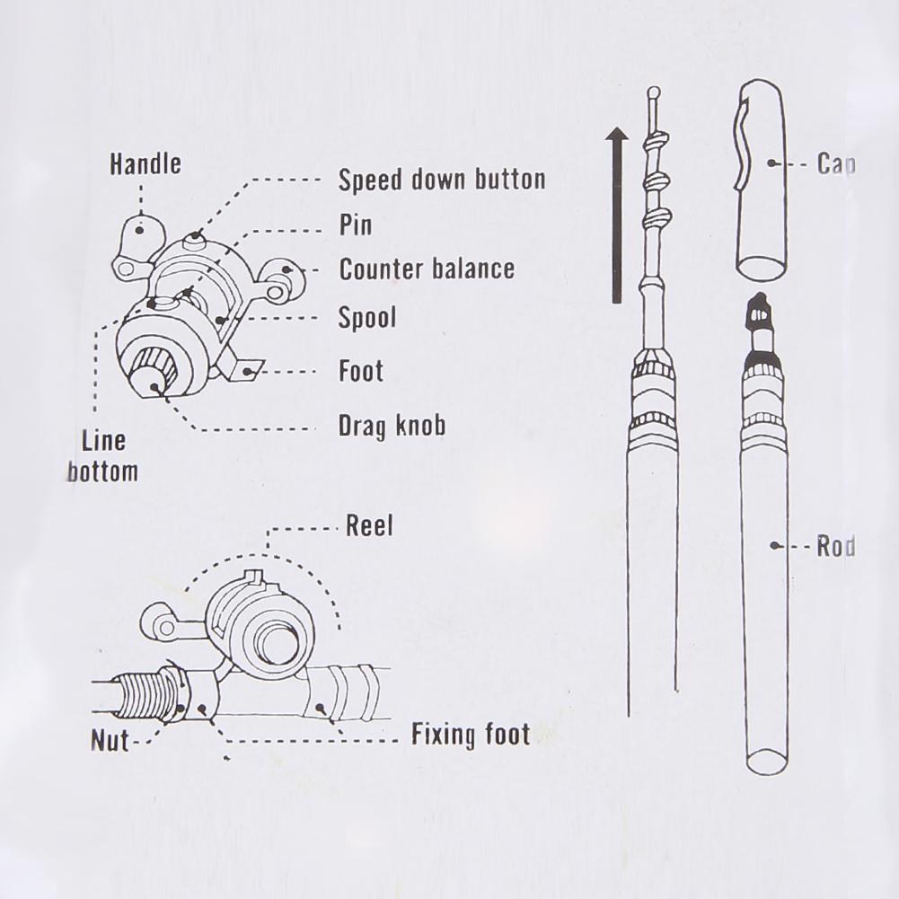 Fishing Rod Reel Combo Set Mini Telescopic Pocket Pen Fishing Rod Pole Fish Rod+Reel Pen Fishing Pole Kit Fishing Tool